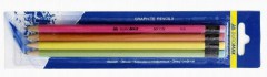  BUROMAX Set de creioane assorti Neon cu radiera